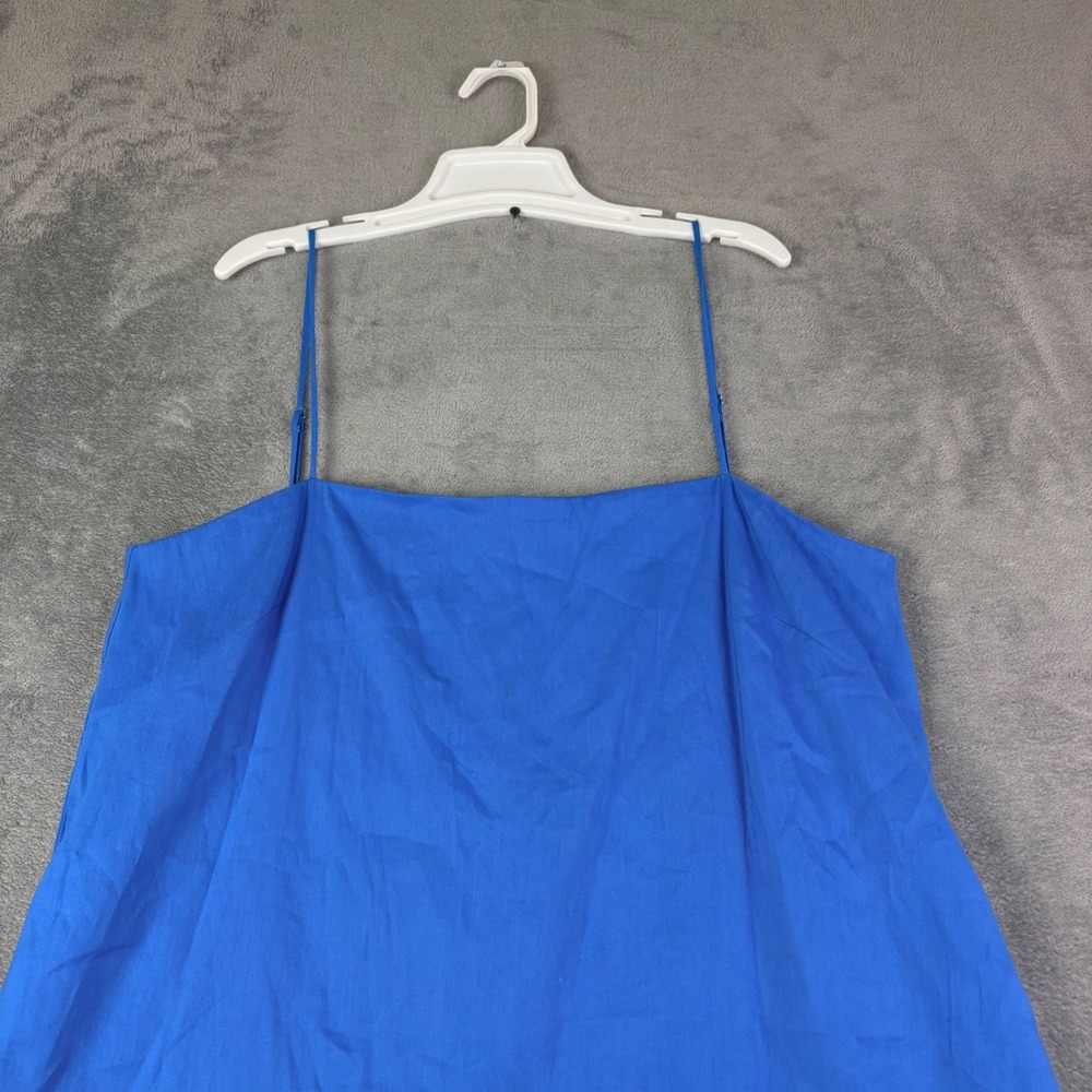 Gianni Bini Womens XL Blue Linen Blend Mini Dress Spaghetti Strap Summer Coastal - Picture 3 of 14